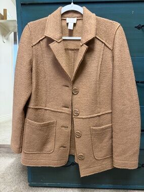 Chico's Camel/Tan Textured Button Front Blazer